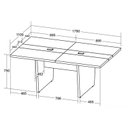 Ver imagem 4 de Mesa de Reunião Modular para Escritório em Tamburato 50mm com Caixa de Tomada Marrom/Nogal/Preto Artany