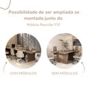 Ver imagem 7 de Mesa de Reunião Modular para Escritório em Tamburato 50mm com Caixa de Tomada Marrom/Nogal/Preto Artany