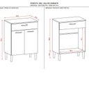 Ver imagem 4 de Balcão Multiuso para Microonda 60cm 2 Portas 1 Gaveta Diamante Branco