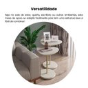 Ver mais imagens de Mesa de Apoio Lateral Orgânica Moderna para Sala de Estar 100% MDF Bel Alta Artely Bege Off White