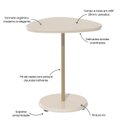 Ver imagem 5 de Mesa de Apoio Lateral Orgânica Moderna para Sala de Estar 100% MDF Bel Alta Artely Bege Off White