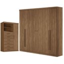 Ver imagem 1 de Guarda Roupa Casal Ripado Buriti 6 Portas de Bater 4 Gavetas MDF-MDP com Cômoda Marabá Jatobá
