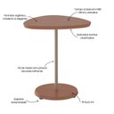 Ver imagem 5 de Mesa de Apoio Lateral Orgânica Moderna para Sala de Estar 100% MDF Bel Artely Marrom Terracota