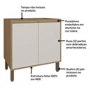 Ver imagem 5 de Balcao de Cozinha sem Tampo 100% MDF 2 Portas 80x58,5 cm Vitória Carvalho/Off White - MÓVEIS RIMO