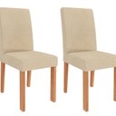 Ver imagem 4 de Conjunto Sala de Jantar 6 Lugares Retangular Tampo de Vidro/MDF Ester Cadeiras Maia Marrom/Cinamomo/Offwhite/Gengibre