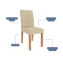 Ver mais imagens de Conjunto Sala de Jantar 6 Lugares Retangular Tampo de Vidro/MDF Ester Cadeiras Maia Marrom/Cinamomo/Offwhite/Gengibre