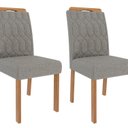 Ver imagem 4 de Conjunto Sala de Jantar 6 Lugares Retangular Tampo de Vidro/MDF Ester Cadeiras Paola Marrom/Cinamomo