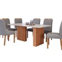 Ver imagem 2 de Conjunto Sala de Jantar 6 Lugares Retangular Tampo de Vidro/MDF Ester Cadeiras Paola Marrom/Cinamomo