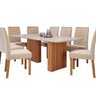 Conjunto Sala de Jantar 8 lugares Retangular Tampo de Vidro/MDF Ester Cadeiras Clarice - 2