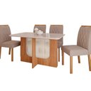 Ver imagem 2 de Sala de Jantar Louise 1,30 com 4 Cadeiras Juliana Marrom/Cinamomo/Offwhite/Bege