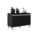 Ver imagem 1 de Balcão Gabinete Manu 120cm 3 Portas C-tampo Preto