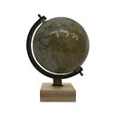 Ver imagem 1 de Globo Terrestre Decorativo em Metal e Madeira Dourado 30cm Sry0004 Btc