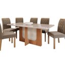 Ver imagem 2 de Sala de Jantar Louise 1,80cm com 6 Cadeiras Juliana Marrom/Cinamomo/Off White/Madeira/Joli