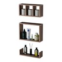 Ver imagem 3 de Kit 3 Peças Nicho Prateleira para Banheiro Nogal 40 X 12cm