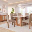 Ver imagem 1 de Sala de Jantar Valentina 2,10 Oval com 8 Cadeiras Juliana