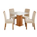 Ver imagem 2 de Sala de Jantar Sophia 95 x 95cm com 4 Cadeiras Fernanda Marrom/Cinamomo/Offwhite/Nude
