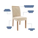 Ver imagem 6 de Sala de Jantar Sophia 95 x 95cm com 4 Cadeiras Fernanda Marrom/Cinamomo/Offwhite/Nude