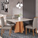 Ver imagem 1 de Sala de Jantar Patricia 130 cm com 4 Cadeiras Clarice Marrom/Cinamomo/Offwhite/Grafite