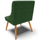 Ver imagem 6 de Kit 5 Cadeiras Decorativas Sala de Jantar Pés Palito de Madeira Firenze Suede Verde Esmeralda/Natura