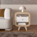 Ver imagem 4 de Mesa Lateral com USB Theo 100% MDF 65,0cm x 55,0cm x 39,0cm Marrom