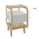 Ver mais imagens de Mesa Lateral com USB Theo 100% MDF 65,0cm x 55,0cm x 39,0cm Marrom