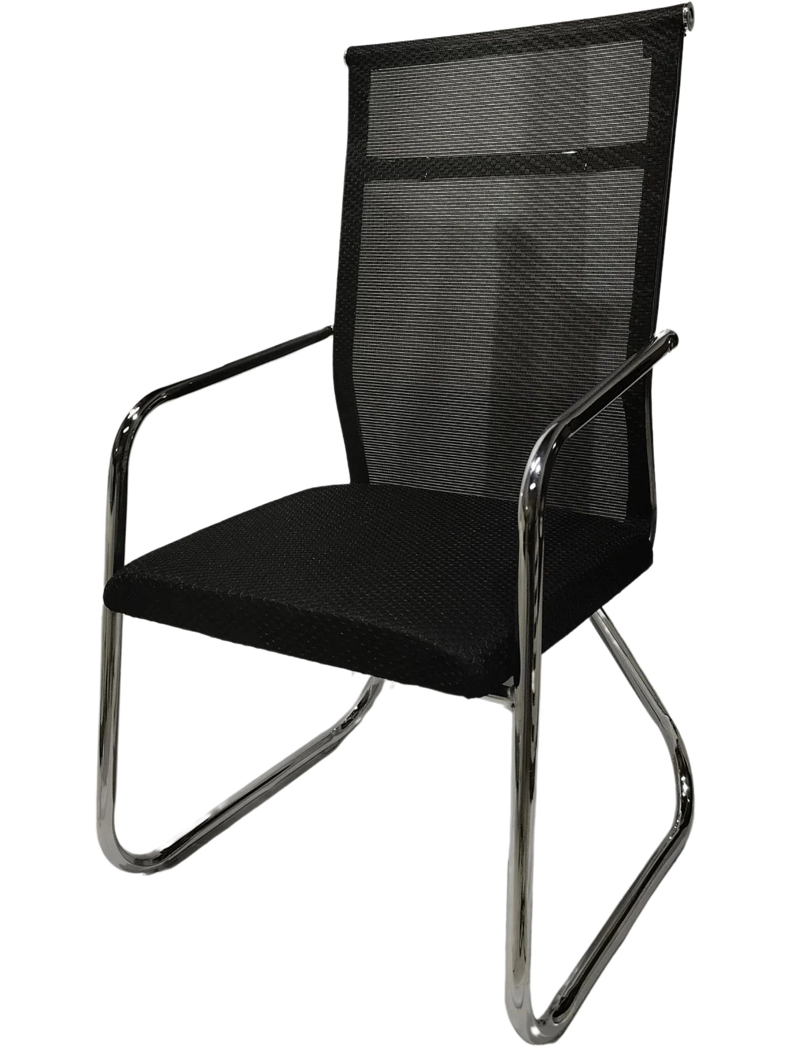 Cadeira Interlocutor e Escritório Tela Mesh Alta Metal Cromo - 7