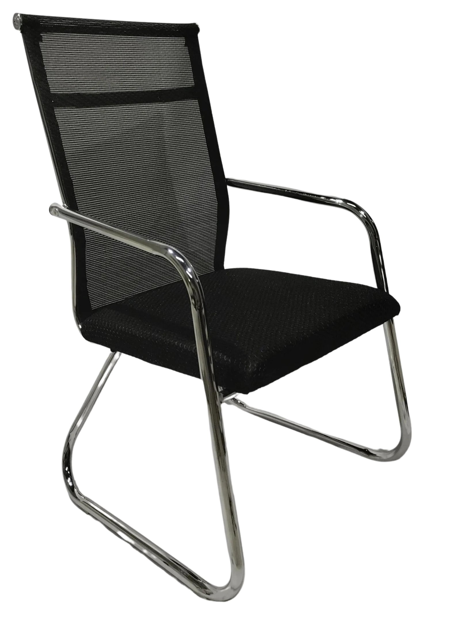 Cadeira Interlocutor e Escritório Tela Mesh Alta Metal Cromo - 2