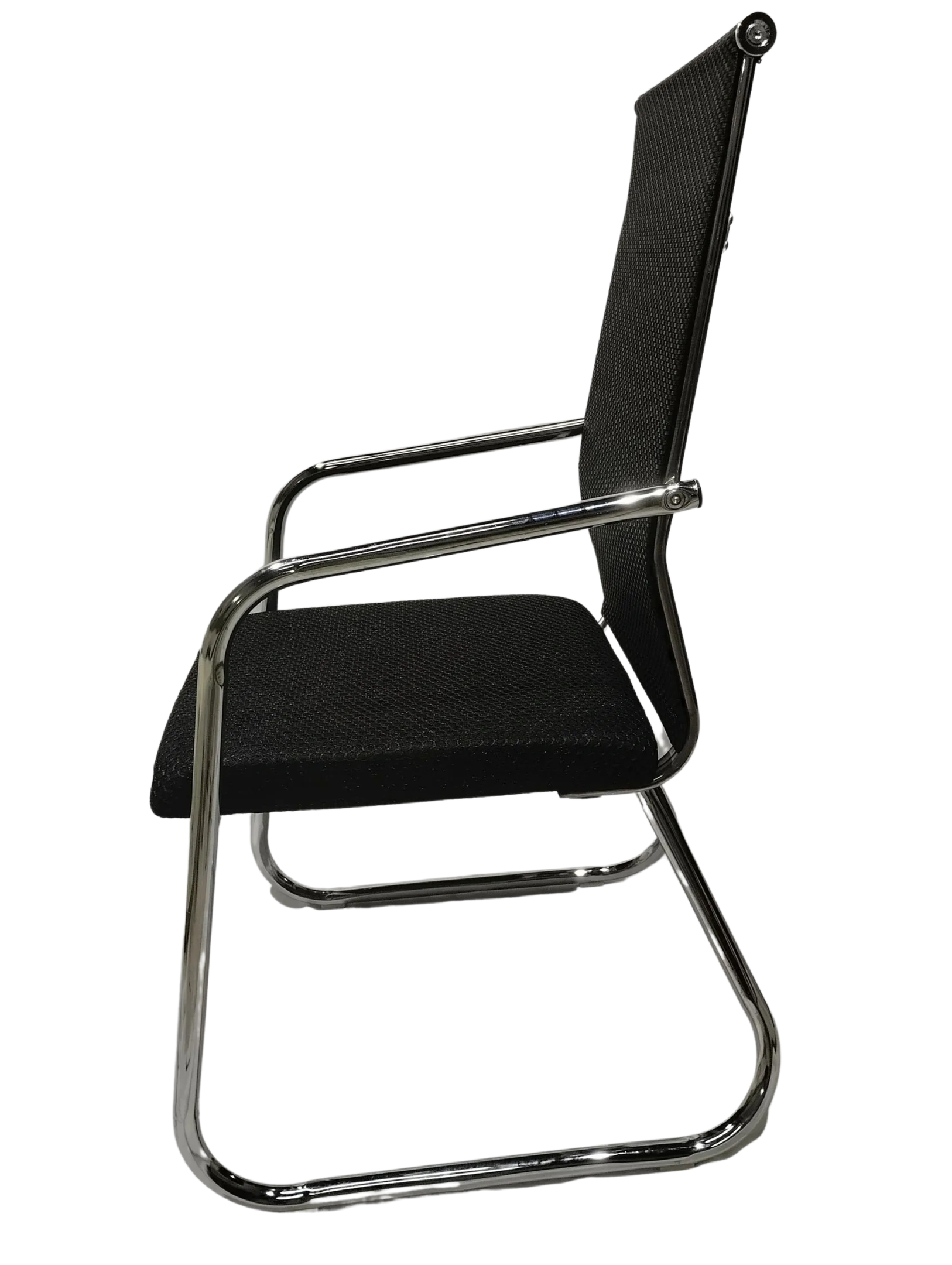 Cadeira Interlocutor e Escritório Tela Mesh Alta Metal Cromo - 3