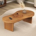 Ver imagem 1 de Mesa de Centro Design Orgânico Tampo em Tamburato 50mm Magnum Cor Carvalho Marrom 100% MDF