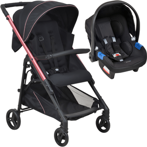 Carrinho de Bebe com Bebe Conforto Burigotto Tak Metal Rose