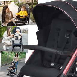 Carrinho de Bebe com Bebe Conforto Burigotto Tak Metal Rose - 4