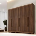 Ver imagem 1 de Guarda Roupa Casal Argélia 6 Portas de Bater 2 Gavetas MDF-MDP Castanho