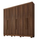 Ver imagem 2 de Guarda Roupa Casal Argélia 6 Portas de Bater 2 Gavetas MDF-MDP Castanho