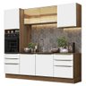 Armário de Cozinha Completa 240cm Rustic Branco Veludo Lux Madesa 02 - 3