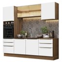 Ver imagem 3 de Armário de Cozinha Completa 240cm Rustic Branco Veludo Lux Madesa 02