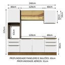 Ver imagem 4 de Armário de Cozinha Completa 240cm Rustic Branco Veludo Lux Madesa 02