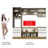 Armário de Cozinha Completa 240cm Rustic Branco Veludo Lux Madesa 02 - 6