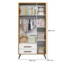 Ver imagem 6 de Berço Americano 3820 e Guarda Roupa 3830 Q Encanto Retrô Freijó Toq Branco Acetinado com Colchão Ort