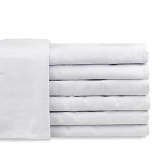 Kit com 8 Panos de Prato Branco Liso Grosso 50x68cm