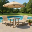 Ver imagem 2 de Mesa Plástica Quadrada Desmontável Areia Tramontina Sancho Jardim Quiosque Área Gourmet