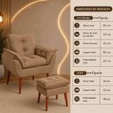 Ver imagem 4 de Poltrona Moderna + Puff Opala Decorativo em Suede Capuccino