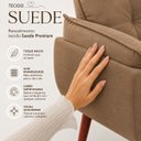 Ver imagem 5 de Poltrona Moderna + Puff Opala Decorativo em Suede Capuccino