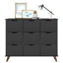 Ver imagem 1 de Nicho Organizador Retrô 9 Gavetas Preto - Qmovi