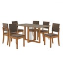 Ver imagem 2 de Mesa de Jantar 6 Lugares Nadine com Vidro Canela/freijo/bronze Marrom - Kappesberg Jantar