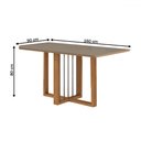 Ver imagem 4 de Mesa de Jantar 6 Lugares Nadine com Vidro Canela/freijo/bronze Marrom - Kappesberg Jantar