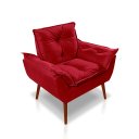 Ver imagem 1 de Poltrona Opala Suede Vermelho - Rv Decora