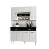 Armário de Cozinha 8 Portas com Nicho Vogue Branco/preto Kits Paraná - 4