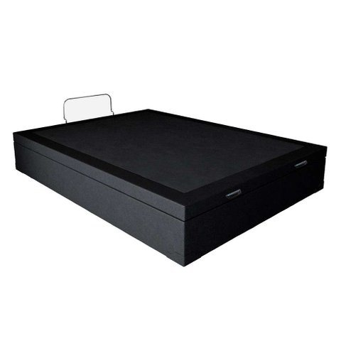 Cama Box Bau Casal Preto Colchão Fit D45 Espuma 138x188 - Ortobom