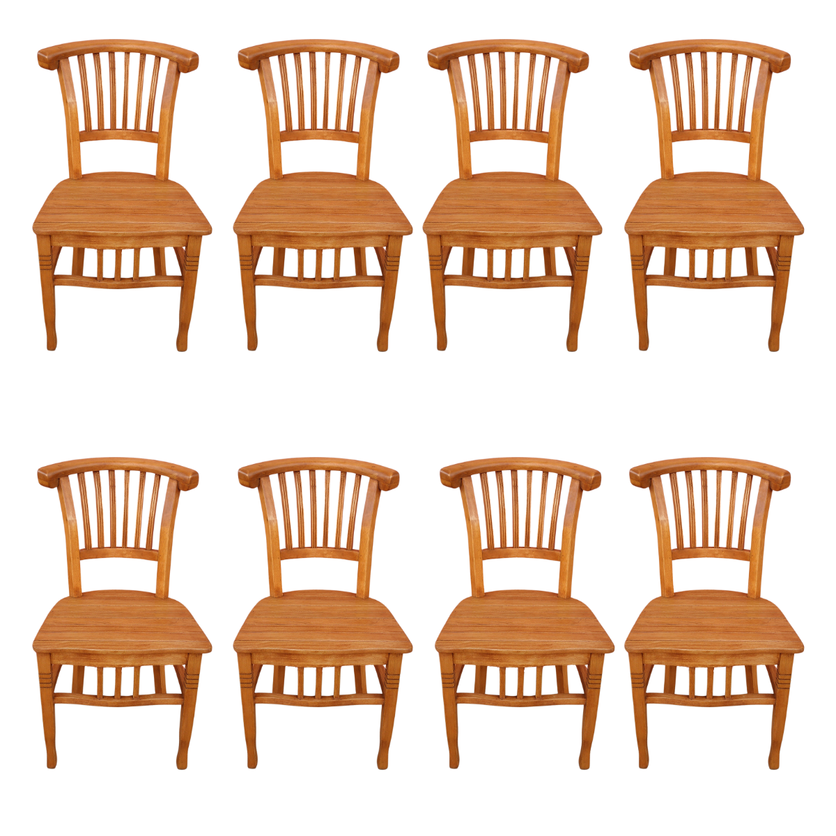 Ver imagem 1 de Kit 8 Cadeira Leque em Madeira Maciça de Demolição Sudeste Rústico