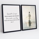 Ver imagem 1 de Kit 2 Quadros Decoração Jesus Nas Águas Grande para Sala Quarto com Moldura 40x60cm